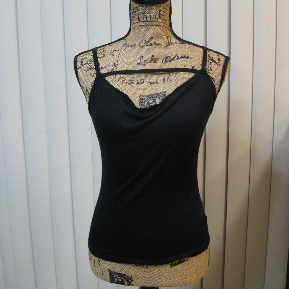 NWT Bebe black cowl tank top cami XS extra small